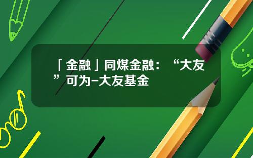 「金融」同煤金融：“大友”可为-大友基金