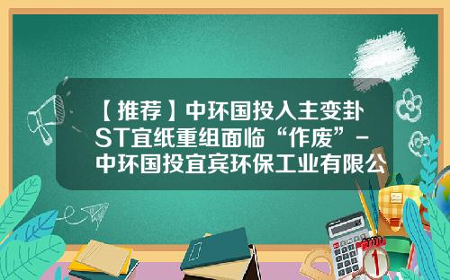 【推荐】中环国投入主变卦ST宜纸重组面临“作废”-中环国投宜宾环保工业有限公司