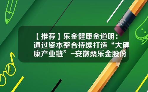 【推荐】乐金健康金道明：通过资本整合持续打造“大健康产业链”-安徽桑乐金股份有限公司金道明