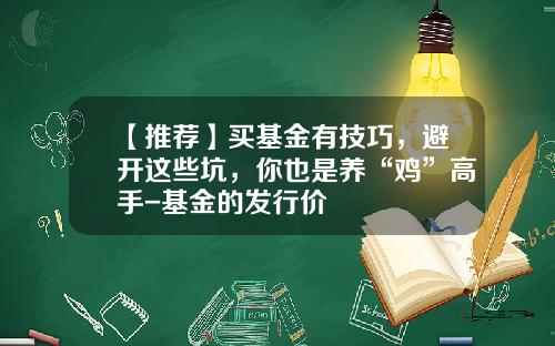【推荐】买基金有技巧,避开这些坑,你也是养“鸡”高手-基金的发行价