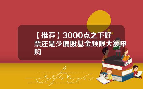 【推荐】3000点之下好票还是少偏股基金频限大额申购