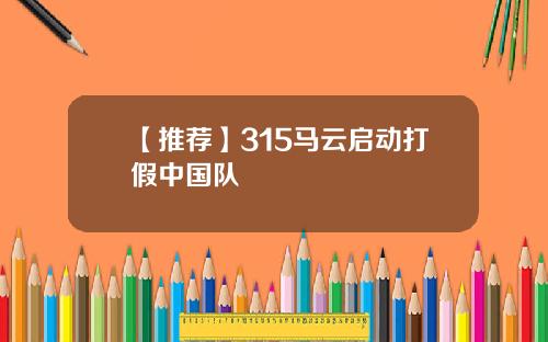 【推荐】315马云启动打假中国队