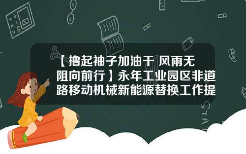 【撸起袖子加油干 风雨无阻向前行】永年工业园区非道路移动机械新能源替换工作提速
