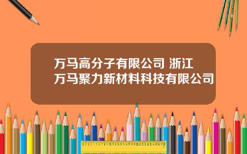 万马高分子有限公司 浙江万马聚力新材料科技有限公司