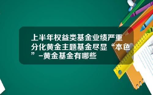 上半年权益类基金业绩严重分化黄金主题基金尽显“本色”-黄金基金有哪些