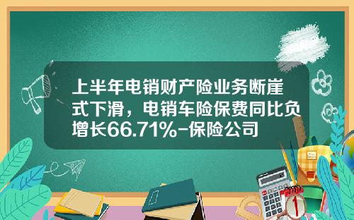 上半年电销财产险业务断崖式下滑，电销车险保费同比负增长66.71%-保险公司电销保费总体规划