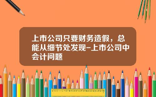上市公司只要财务造假，总能从细节处发现-上市公司中会计问题