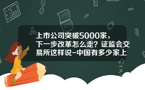 上市公司突破5000家，下一步改革怎么走？证监会交易所这样说-中国有多少家上市公司