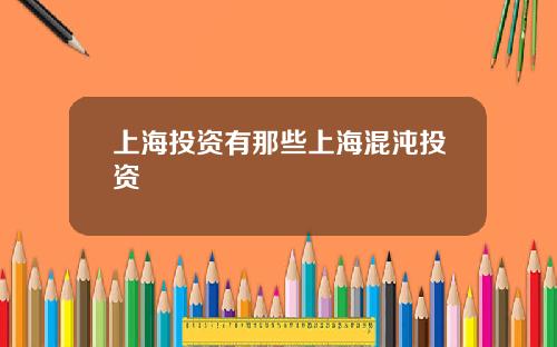 上海投资有那些上海混沌投资