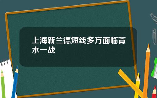 上海新兰德短线多方面临背水一战