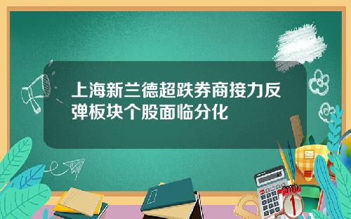 上海新兰德超跌券商接力反弹板块个股面临分化