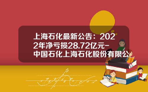 上海石化最新公告：2022年净亏损28.72亿元-中国石化上海石化股份有限公司