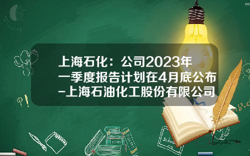 上海石化：公司2023年一季度报告计划在4月底公布-上海石油化工股份有限公司热电总厂
