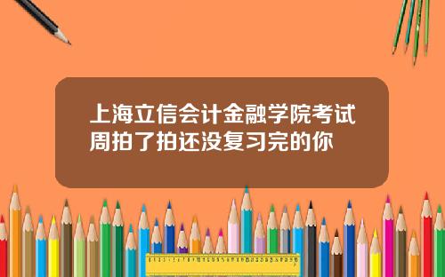 上海立信会计金融学院考试周拍了拍还没复习完的你