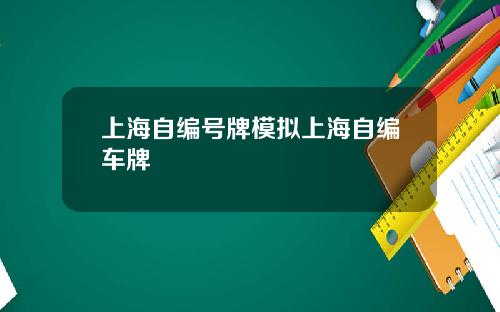上海自编号牌模拟上海自编车牌