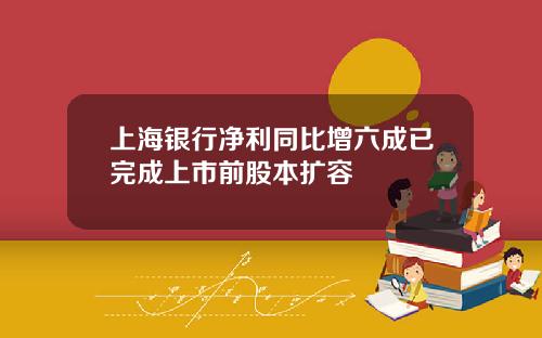 上海银行净利同比增六成已完成上市前股本扩容
