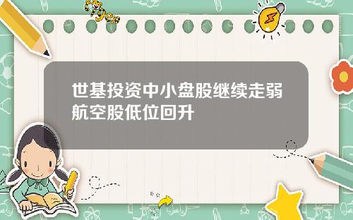 世基投资中小盘股继续走弱航空股低位回升