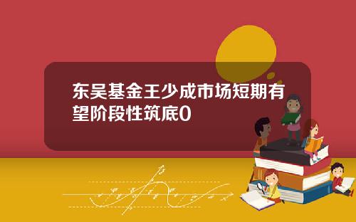 东吴基金王少成市场短期有望阶段性筑底0