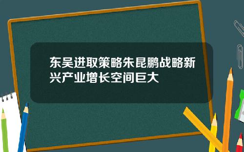 东吴进取策略朱昆鹏战略新兴产业增长空间巨大