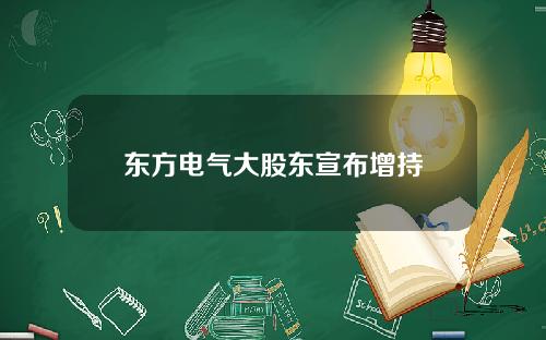 东方电气大股东宣布增持