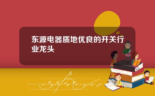 东源电器质地优良的开关行业龙头
