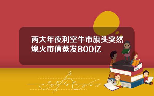 两大年夜利空牛市旗头突然熄火市值蒸发800亿