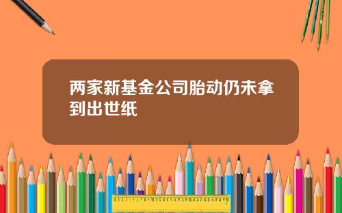 两家新基金公司胎动仍未拿到出世纸