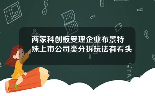 两家科创板受理企业布景特殊上市公司类分拆玩法有看头