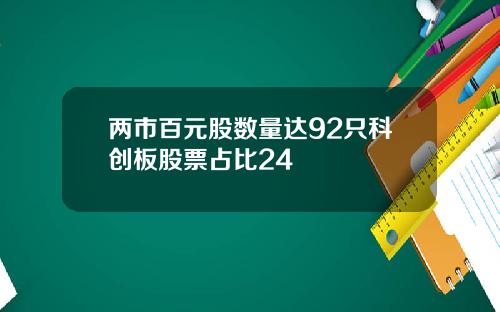 两市百元股数量达92只科创板股票占比24