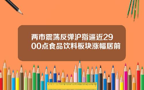 两市震荡反弹沪指逼近2900点食品饮料板块涨幅居前