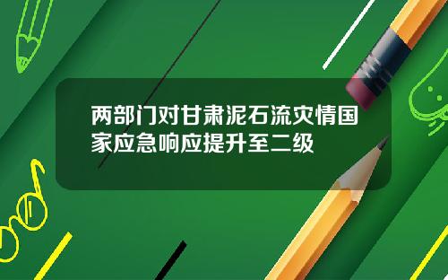 两部门对甘肃泥石流灾情国家应急响应提升至二级
