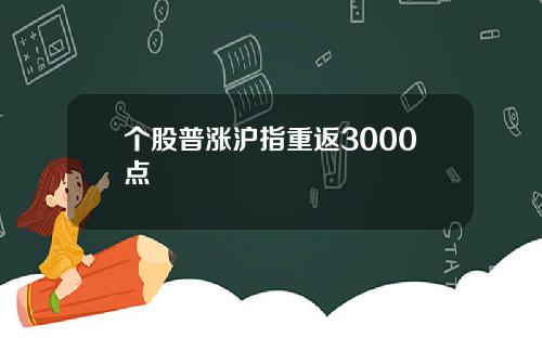 个股普涨沪指重返3000点