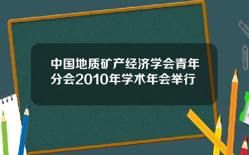 中国地质矿产经济学会青年分会2010年学术年会举行