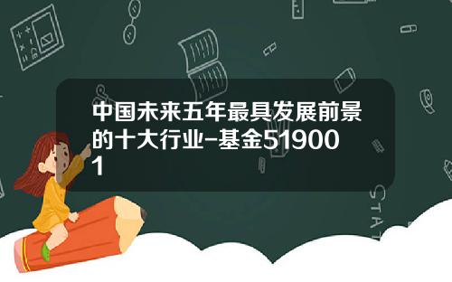 中国未来五年最具发展前景的十大行业-基金519001