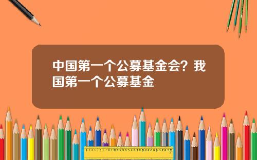 中国第一个公募基金会？我国第一个公募基金
