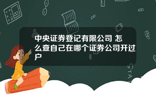 中央证券登记有限公司 怎么查自己在哪个证券公司开过户