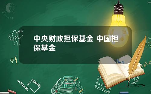 中央财政担保基金 中国担保基金