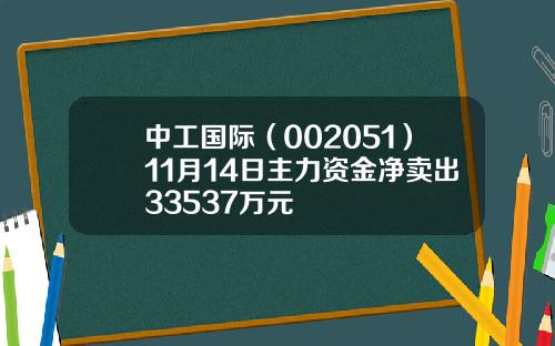 中工国际（002051）11月14日主力资金净卖出33537万元
