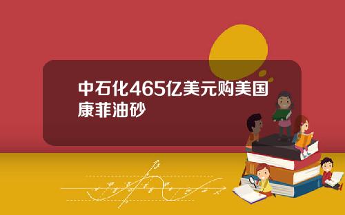 中石化465亿美元购美国康菲油砂
