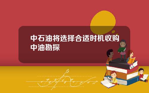 中石油将选择合适时机收购中油勘探