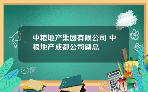 中粮地产集团有限公司 中粮地产成都公司副总