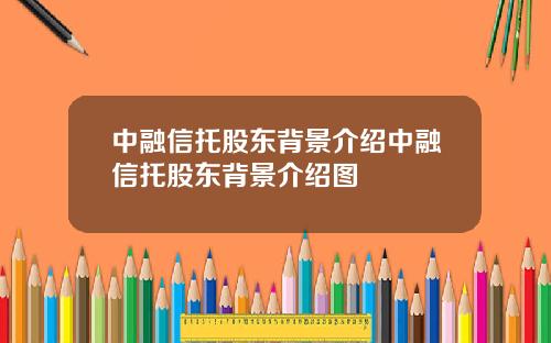 中融信托股东背景介绍中融信托股东背景介绍图