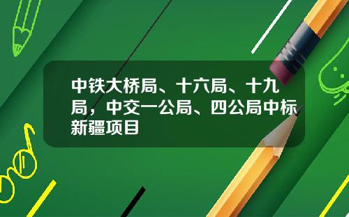 中铁大桥局、十六局、十九局，中交一公局、四公局中标新疆项目