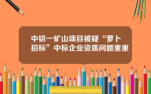 中铝一矿山项目被疑“萝卜招标”中标企业资质问题重重