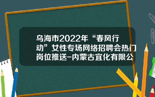 乌海市2022年“春风行动”女性专场网络招聘会热门岗位推送-内蒙古宜化有限公司办公电活