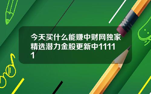 今天买什么能赚中财网独家精选潜力金股更新中11111