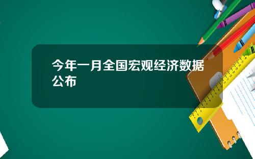 今年一月全国宏观经济数据公布