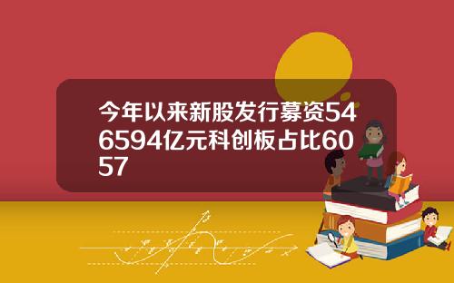 今年以来新股发行募资546594亿元科创板占比6057