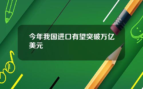 今年我国进口有望突破万亿美元