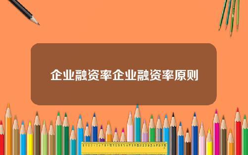 企业融资率企业融资率原则